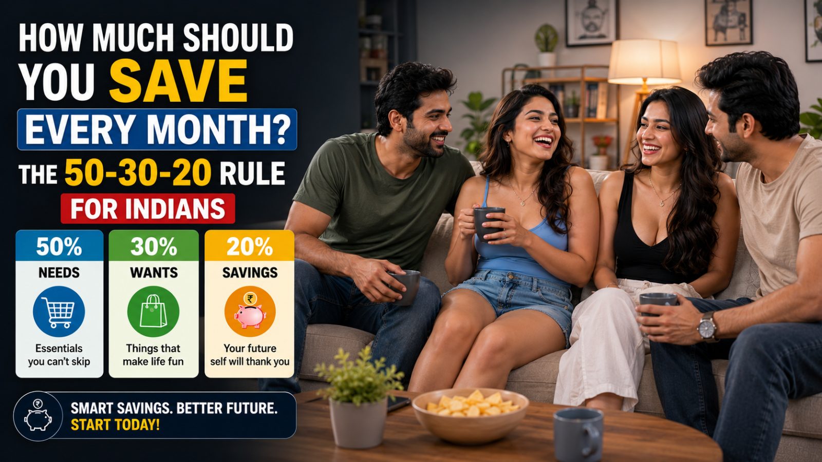 How Much Should You Save Every Month? The 50-30-20 Rule for Indians
